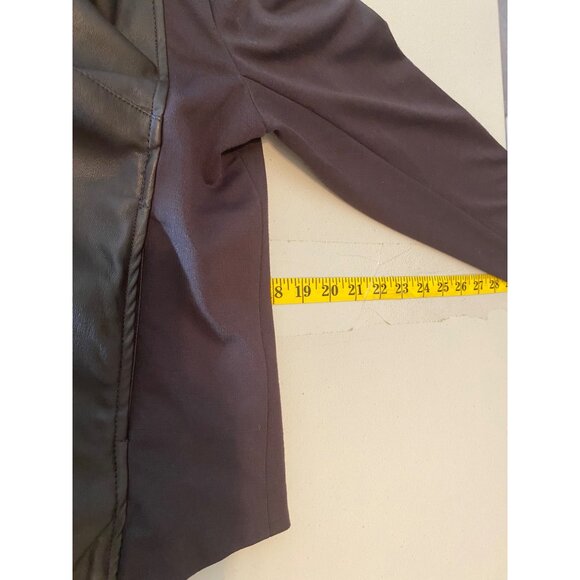 Kut from Kloth Open Front Brown Faux Leather Jacket Large - Picture 8 of 10